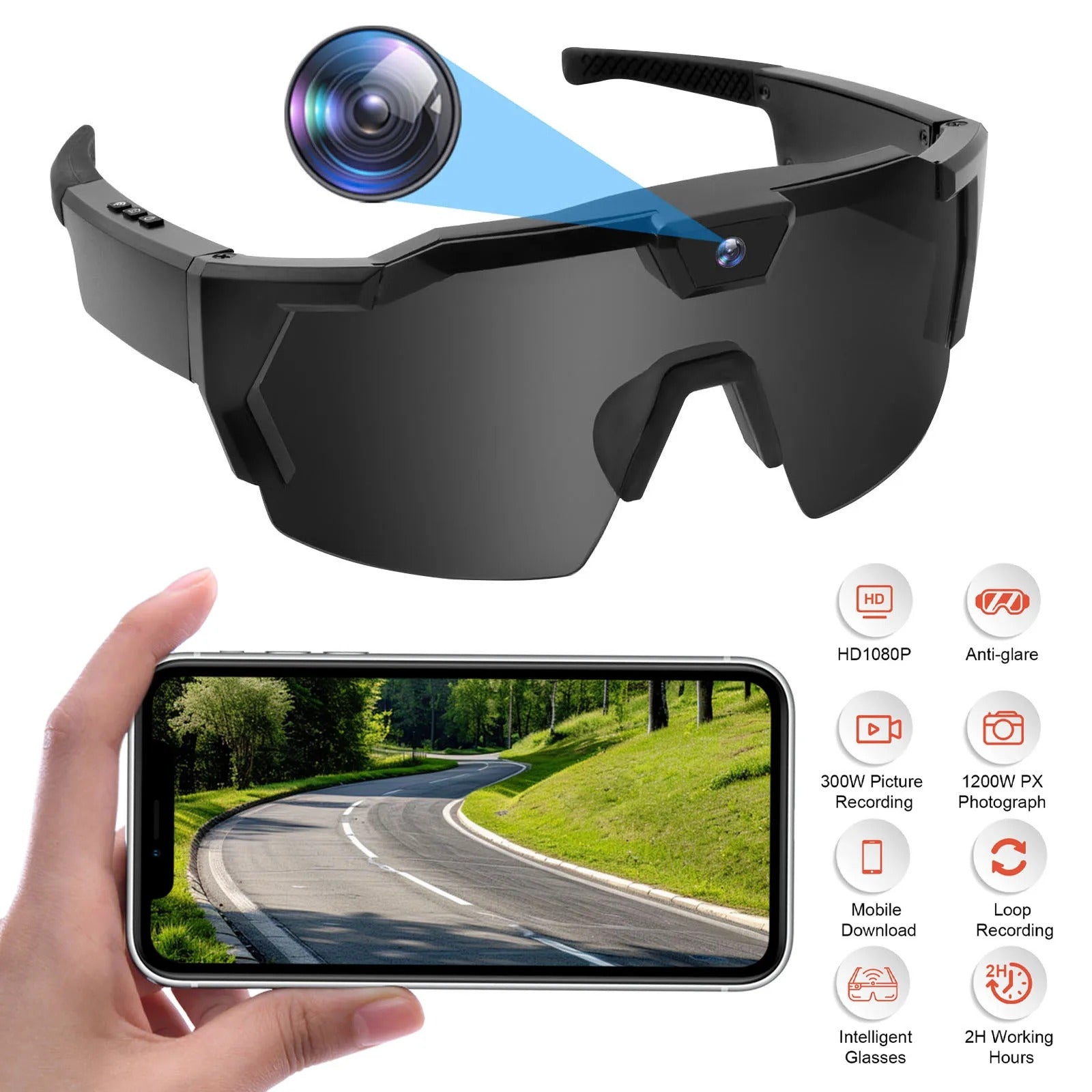 Gaia Vision X – POV Camera Glasses 1080P for Sports & Outdoor