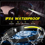 Linterna Frontal NightFlex Pro X3: 2 Luces Frontales LED com Sensor Inteligente para Trail Running y Aventuras al Aire Libre