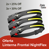 Linterna Frontal NightFlex Pro X3: 2 Luces Frontales LED com Sensor Inteligente para Trail Running y Aventuras al Aire Libre