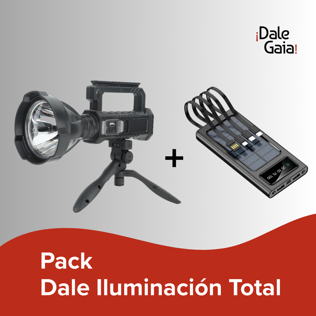 Dale Iluminación Total - Linterna Potente Con Tripode + Powerbank Solar
