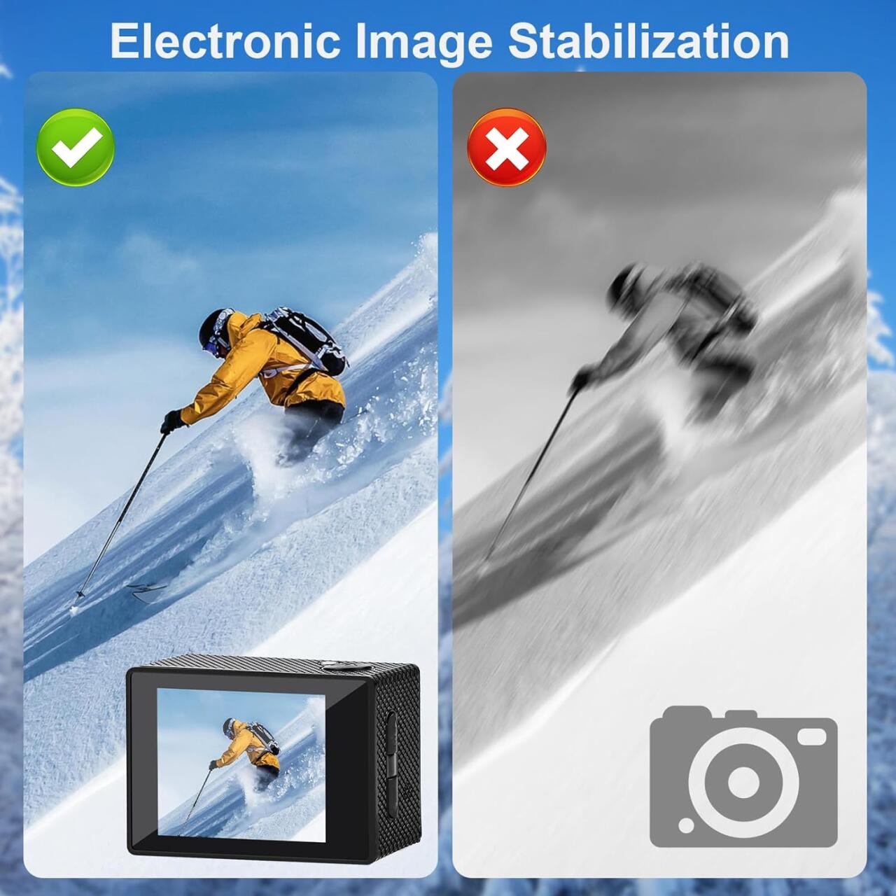 HD 4K/30fps Action Camera Pack + Power Bank