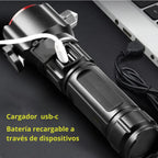 Super Powerful Emergency LED Flashlight with Power Bank & Glass Breaker